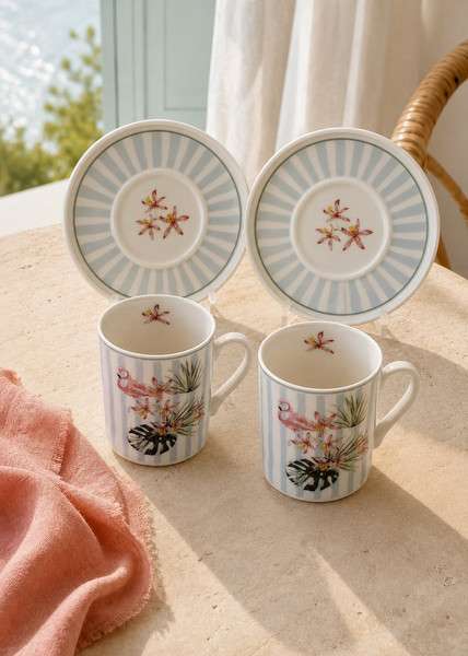 Tabak Evi Porselen Bahama Kahve Fincan Takımı 90 CC 4 Parça 2 Kişilik