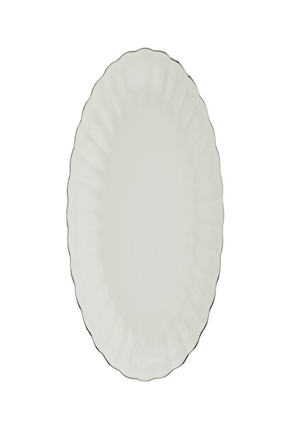 Kütahya Porselen Bone Luz Platin File Kayık Tabak 24x17 CM Tekli BNLZF24KY220