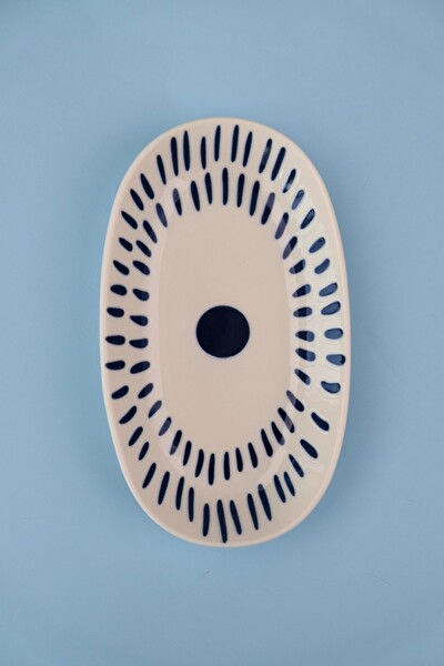 Tabak Evi Porselen Spotty Oval Kayık Tabak Tekli19x11x2.50 CM Tekli