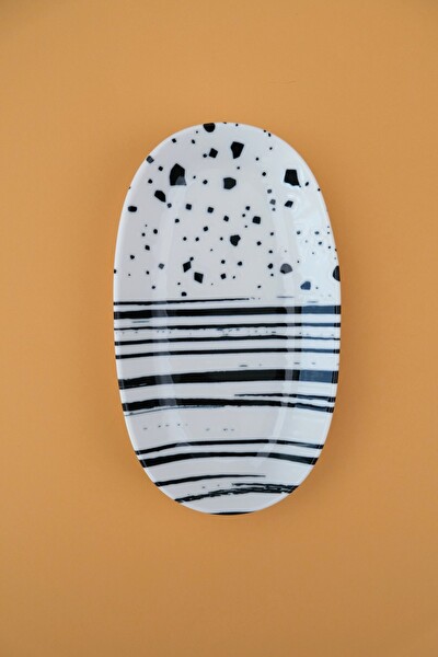 Tabak Evi Porselen Sidereal Oval Kayık Tabak 19x11x2.50 CM Tekli