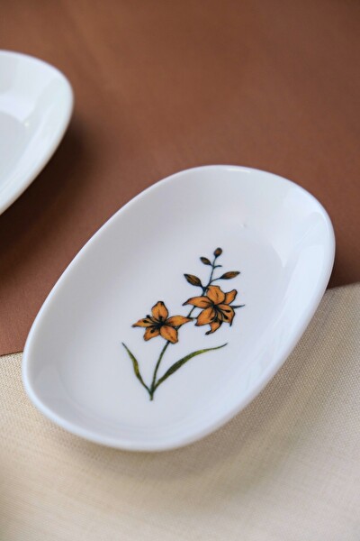 Tabak Evi Porselen Azelya Oval Kayık Tabak 15x8.5x2 CM 4 Parça