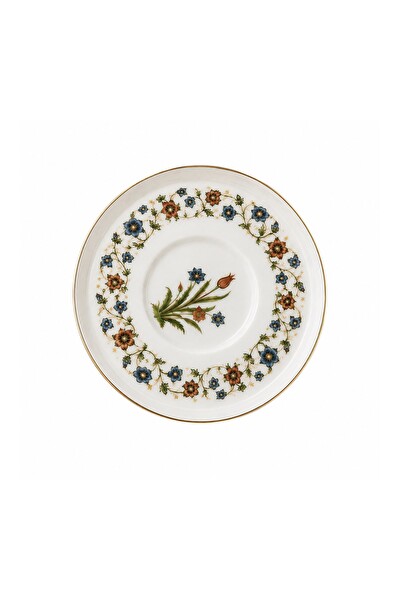 Tabak Evi Porselen Lalezar Altın Yaldızlı 12 CM Taban Çapı 5 CM 2'li Çay Tabağı