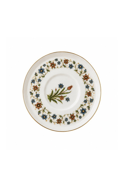 Tabak Evi Porselen Lalezar Altın Yaldızlı 12 CM Taban Çapı 5 CM 6'lı Çay Tabağı