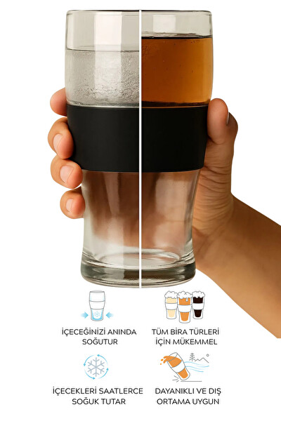 Mithra Life MIT1345 Çift Cidarlı 470 ML Dondurulabilir Soğuk İçim Meşrubat Bira Kokteyl Buzluk Bardak