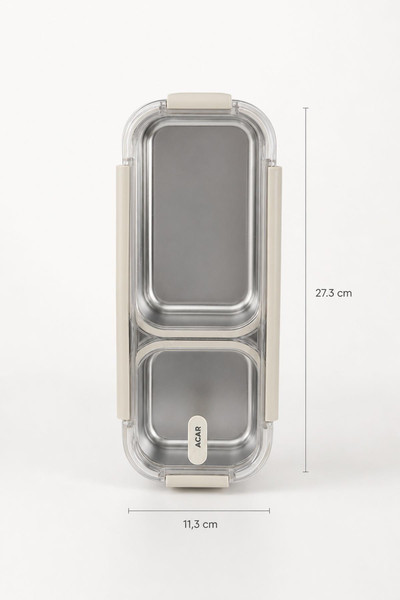 Acar Steelock Çelik İki Bölmeli Yemek Saklama Kabı 720 ML MYA-10154
