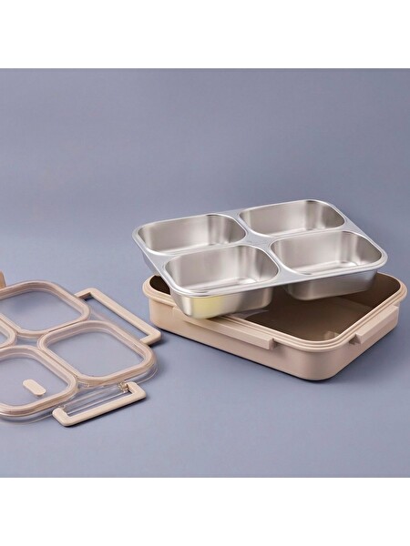 Aryıldız 153AR280836 Bento 4 Bölmeli Bej Yemek Kutusu