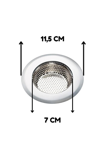 Mithra Life MIT1357 Büyük Boy Paslanmaz Çelik 11.5 CM Lavabo Süzgeci - 2 Adet
