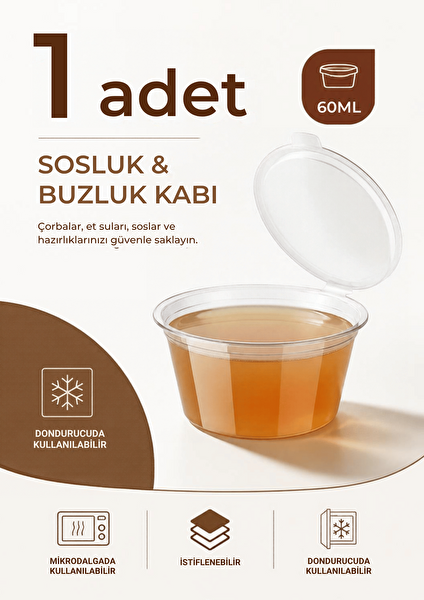 Mithra Life 60 ML Sızdırmaz Mini Saklama Kabı Sosluk Buzluk Kabı MIT1363