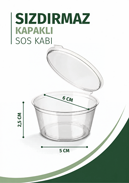 Mithra Life 60 ML Sızdırmaz Mini Saklama Kabı Sosluk Buzluk Kabı 50 Adet MIT1365