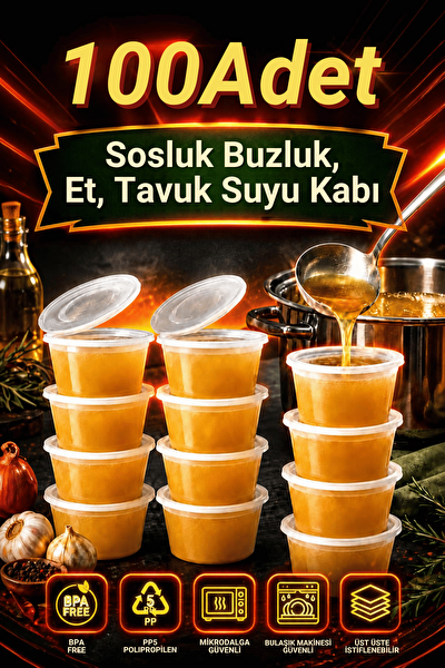 Mithra Life MIT1370 120 ML Sızdırmaz Mini Saklama Kabı Sosluk Buzluk Kabı - 100 Adet