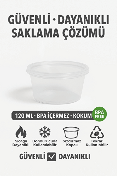 Mithra Life MIT1367 120 ML Sızdırmaz Mini Saklama Kabı Sosluk Buzluk Kabı - 1 Adet