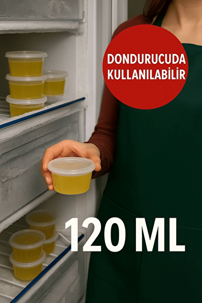 Mithra Life MIT1369 120 ML Sızdırmaz Mini Saklama Kabı Sosluk Buzluk Kabı - 50 Adet