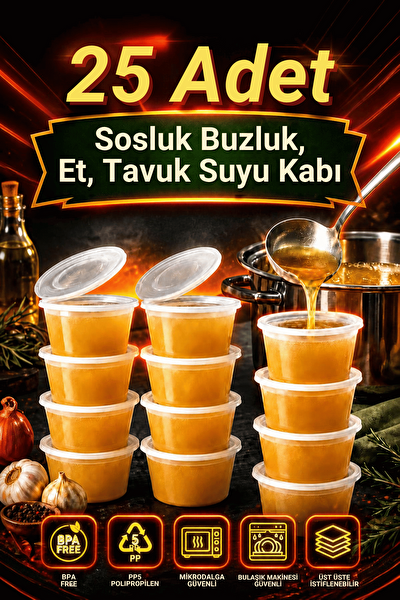 Mithra Life MIT1368 120 ML Sızdırmaz Mini Saklama Kabı Sosluk Buzluk Kabı - 25 Adet
