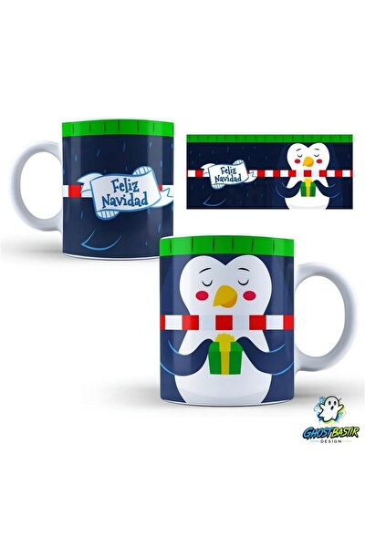 Ghostbastır Design Penguenli Noel | Yılbaşı Kupa Bardak - 1 Adet K0659