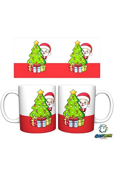 Ghostbastır Design Çam Ağaçlı Noel | Yılbaşı Kupa Bardak - 1 Adet K0543
