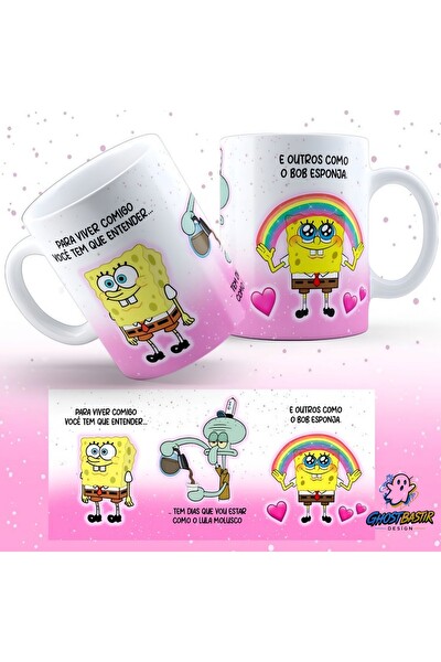 Ghostbastır Design Sünger Bob Kupa Bardak - 1 Adet K0699
