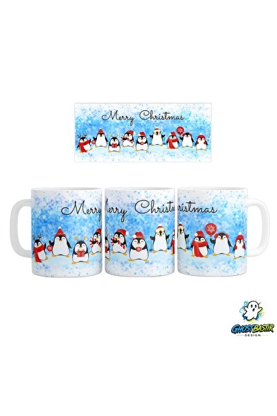 Ghostbastır Design Penguenli Noel | Yılbaşı Kupa Bardak - 1 Adet K0660