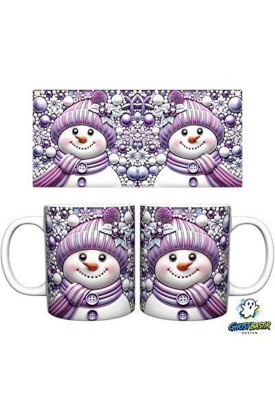 Ghostbastır Design Kardan Adam Kupa Bardak - 1 Adet K0580
