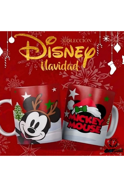 Ghostbastır Design Mickey Mouse Noel | Yılbaşı Kupa Bardak - 1 Adet K0609