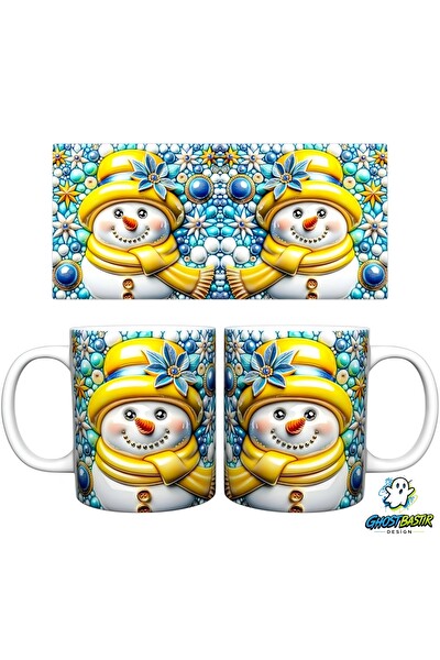 Ghostbastır Design Kardan Adam Kupa Bardak - 1 Adet K0579