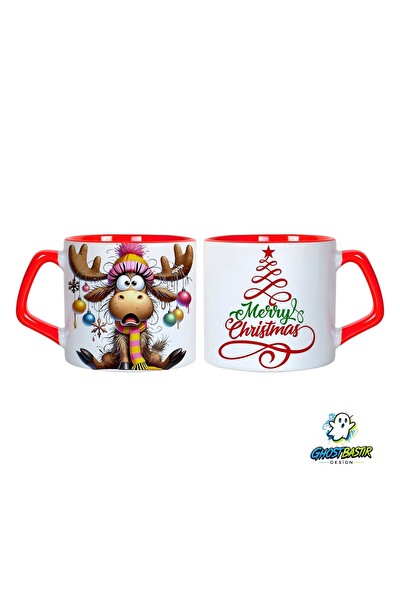 Ghostbastır Design Ren Geyikli Noel | Yılbaşı Kupa Bardak - 1 Adet 1062