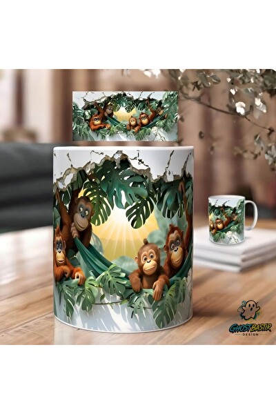 Ghostbastır Design Maymunlu Kupa Bardak - 1 Adet K0606