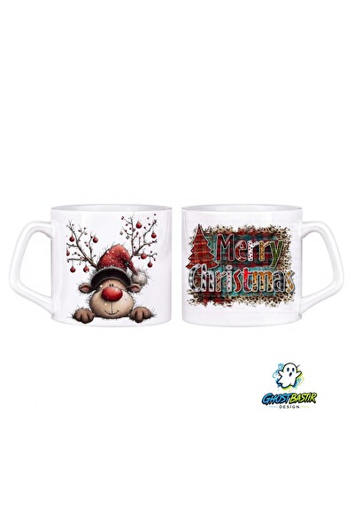 Ghostbastır Design Ren Geyikli Noel | Yılbaşı Kupa Bardak - 1 Adet 1064