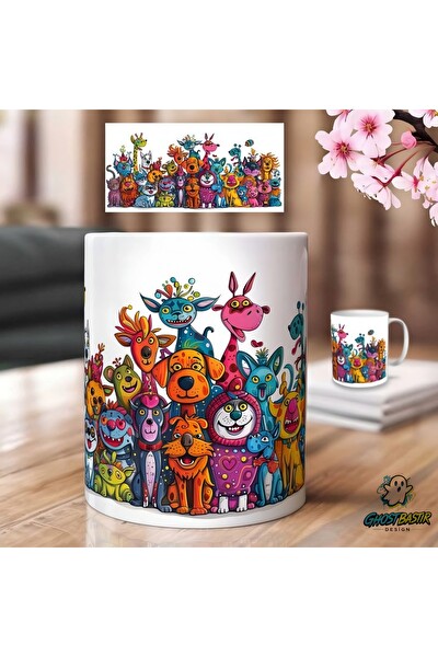 Ghostbastır Design Hayvan Figürlü Kupa Bardak - 1 Adet K0568