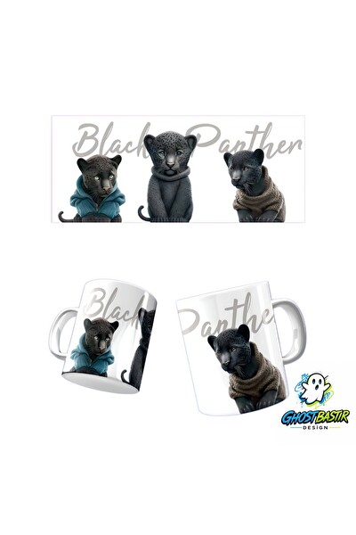 Ghostbastır Design Siyah Panter Kupa Bardak - 1 Adet K0676