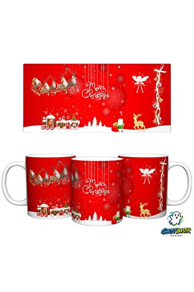 Ghostbastır Design Merry Christmast | Yılbaşı Kupa Bardak - 1 Adet K0607