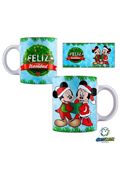 Ghostbastır Design Mickey ve Minnie Noel | Yılbaşı Kupa Bardak - 1 Adet K0611