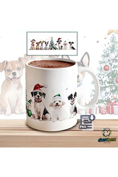 Ghostbastır Design Köpekli Noel | Yılbaşı Kupa Bardak - 1 Adet K0596