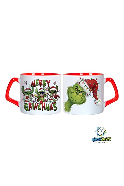 Ghostbastır Design Grinch Stitch Noel | Yılbaşı Kupa Bardak - 1 Adet 1003