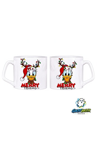 Ghostbastır Design Donald ve Daisy Duck Noel | Yılbaşı Kupa Bardak - 1 Adet 0983