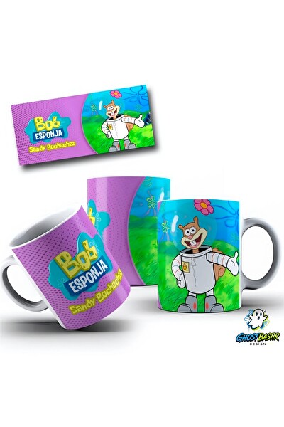 Ghostbastır Design Sünger Bob Sandy Kupa Bardak - 1 Adet K0461