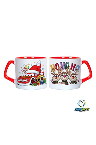 Ghostbastır Design Cars Mcqueen Noel | Yılbaşı Kupa Bardak - 1 Adet 0976