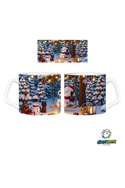 Ghostbastır Design Snoopy Noel | Yılbaşı Kupa Bardak - 1 Adet 1076