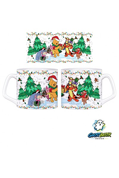 Ghostbastır Design Winnie The Pooh Noel | Yılbaşı Kupa Bardak - 1 Adet 1099