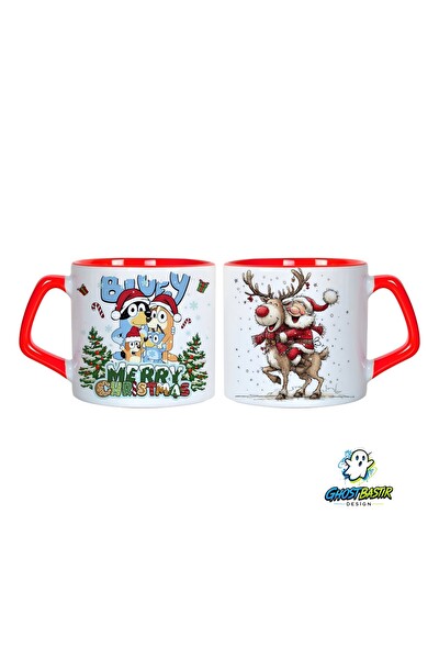 Ghostbastır Design Bluey Noel | Yılbaşı Kupa Bardak - 1 Adet 0968