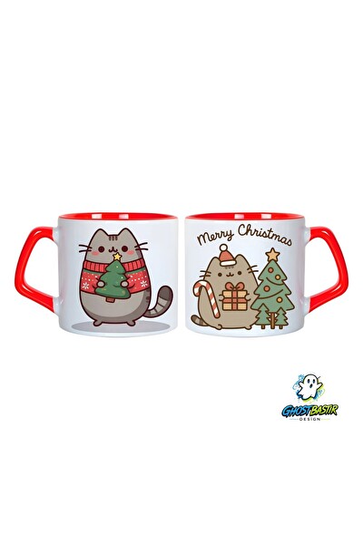Ghostbastır Design Pusheen Noel | Yılbaşı Kupa Bardak - 1 Adet 1061