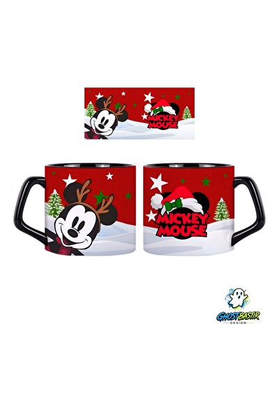 Ghostbastır Design Mickey Mouse Noel | Yılbaşı Kupa Bardak - 1 Adet 1034