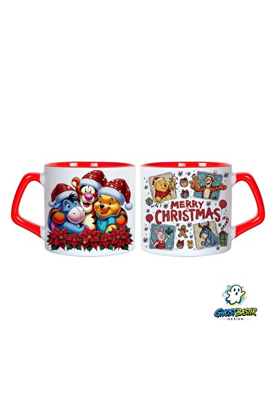 Ghostbastır Design Winnie The Pooh Noel | Yılbaşı Kupa Bardak - 1 Adet 1096