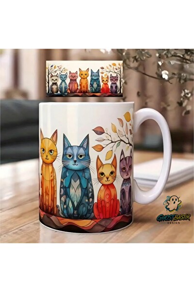 Ghostbastır Design Kedili Kupa Bardak - 1 Adet K0280