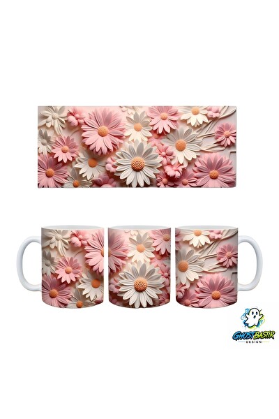 Ghostbastır Design Papatyalar Kupa Bardak - 1 Adet K0351
