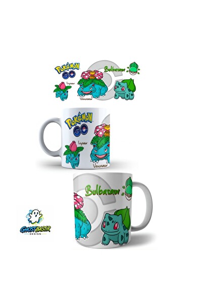 Ghostbastır Design Pokemon Bulbasaur Kupa Bardak - 1 Adet K0365