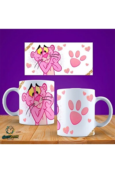Ghostbastır Design Pembe Panter Kupa Bardak - 1 Adet K0355