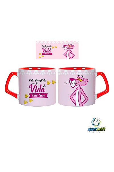 Ghostbastır Design Pembe Panter Kupa Bardak - 1 Adet 0806