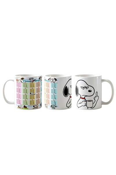 Ghostbastır Design Eğitici Çarpım Tablosu Snoopy Kupa Bardak - 1 Adet K028