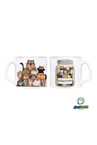 Ghostbastır Design Kediler Kupa Bardak - 1 Adet 0787