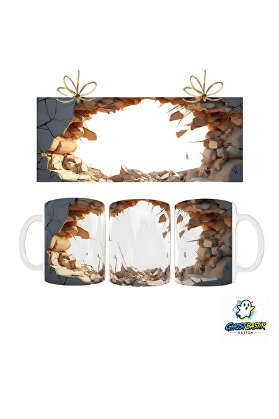 Ghostbastır Design Kırık Duvar Kupa Bardak - 1 Adet K0282
